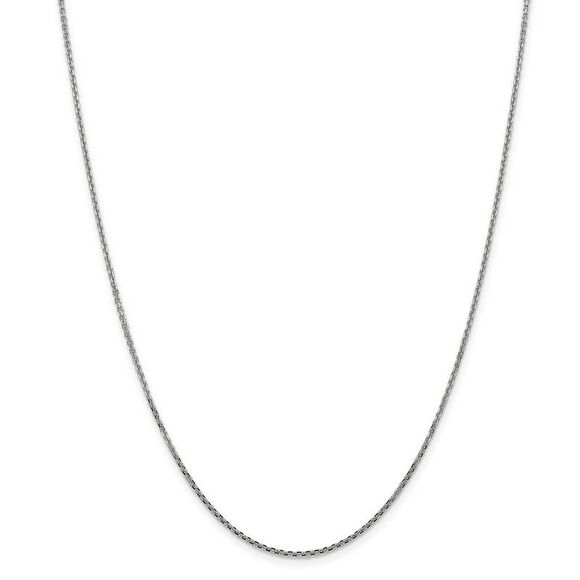1.4mm, 14k White Gold, Diamond Cut Cable Chain Necklace, 20 Inch - Picture 3 of 8